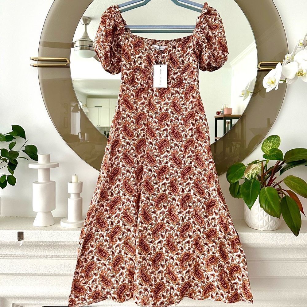 Faithful The Brand Juniper Midi Paisley Dress, Size 2 NWT